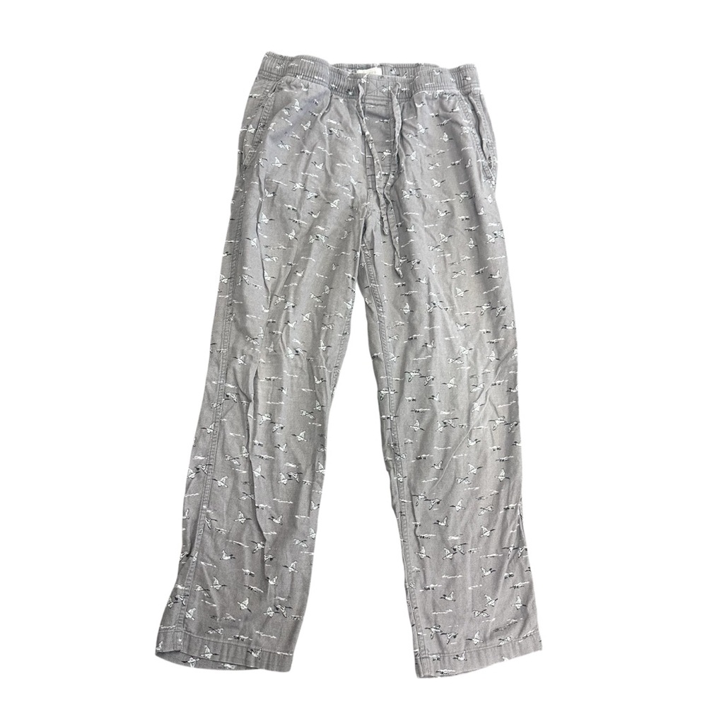 J. Crew Flannel Pajama Pants 100% Cotton Gray Birds Size Medium